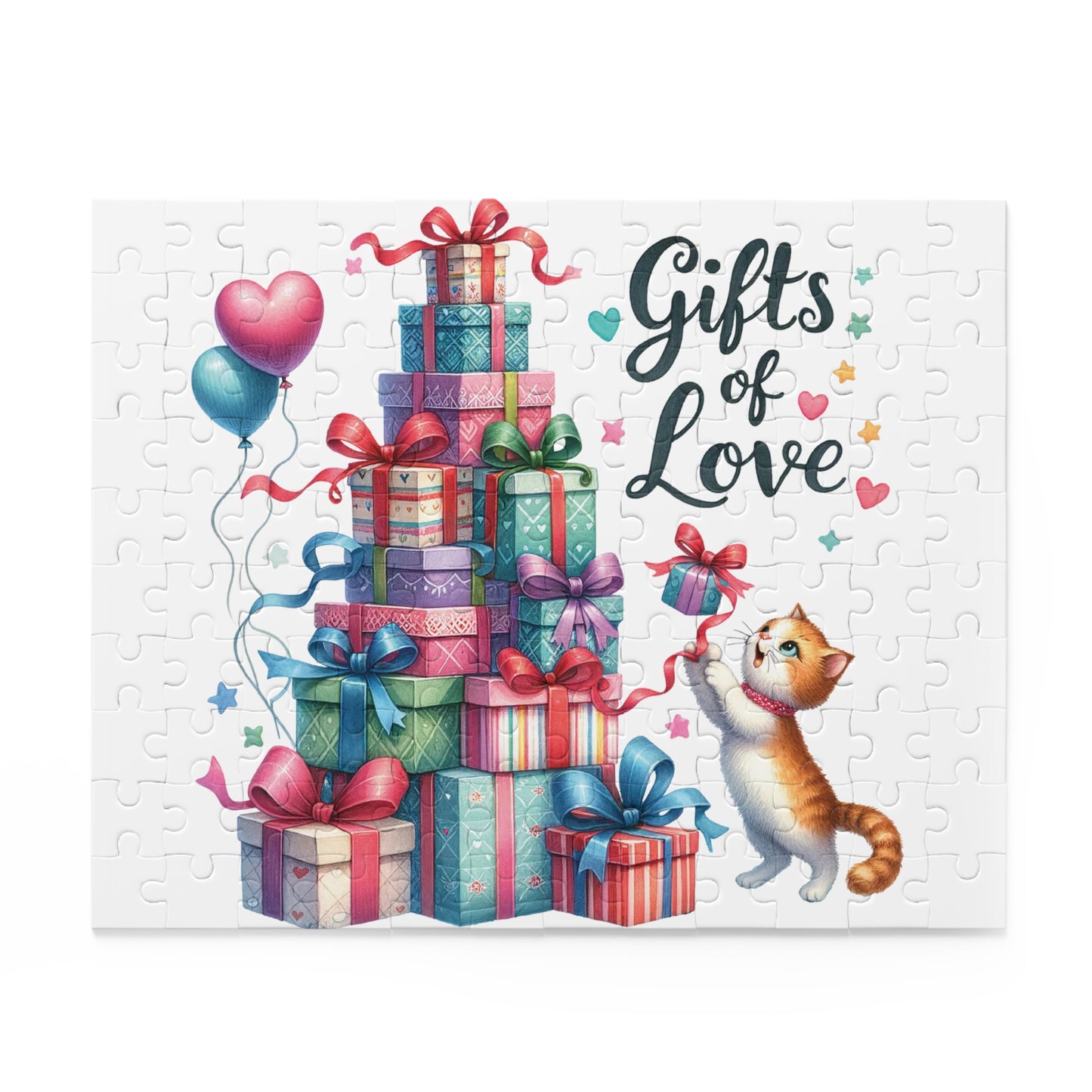 Personalised/Non-Personalised Puzzle, Christmas, Present Tree (120, 252, 500-Piece)