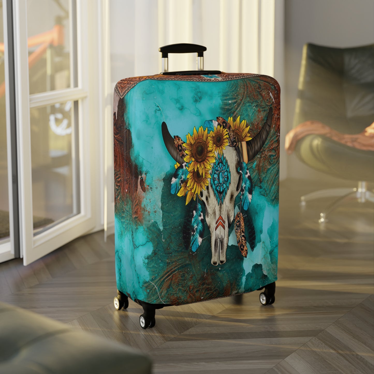 Luggage Cover, Country and Western, skull, awd-032