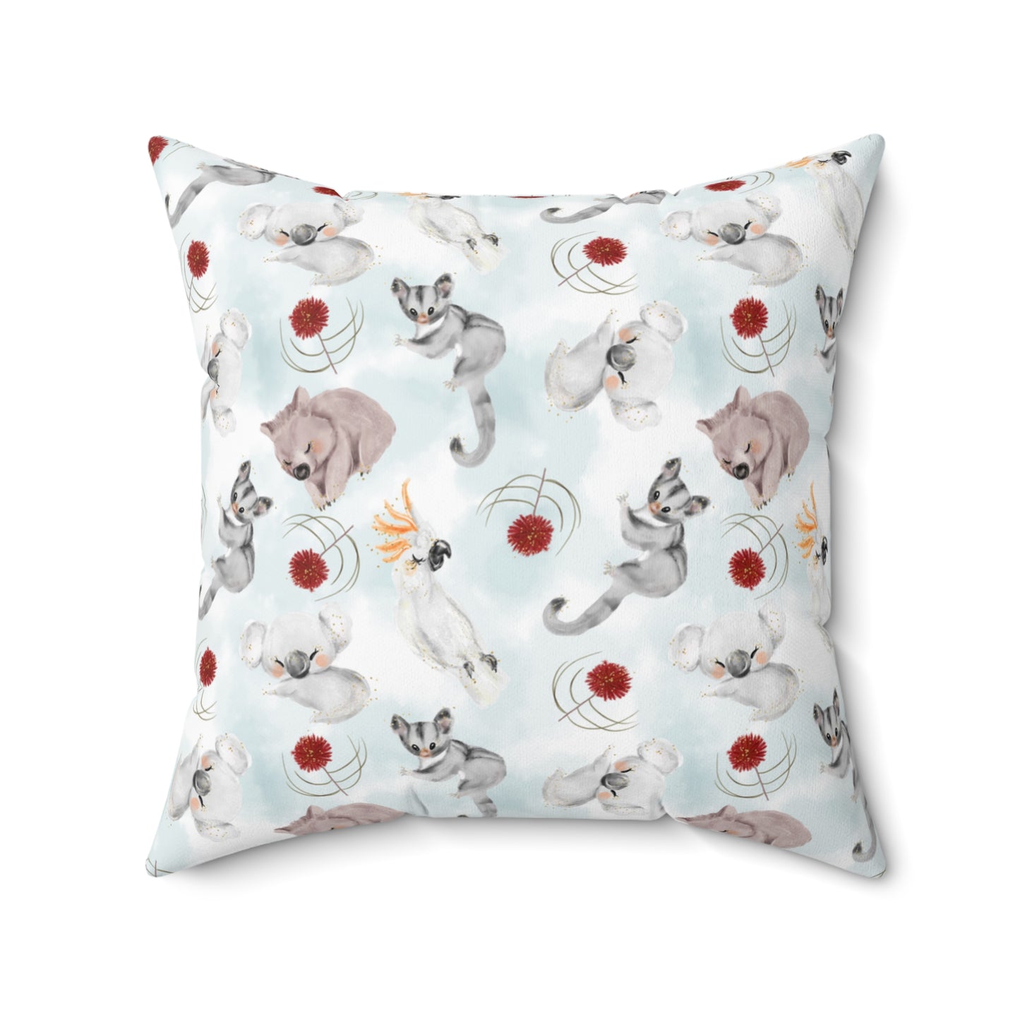 Spun Polyester Square Pillow, Australian Animals