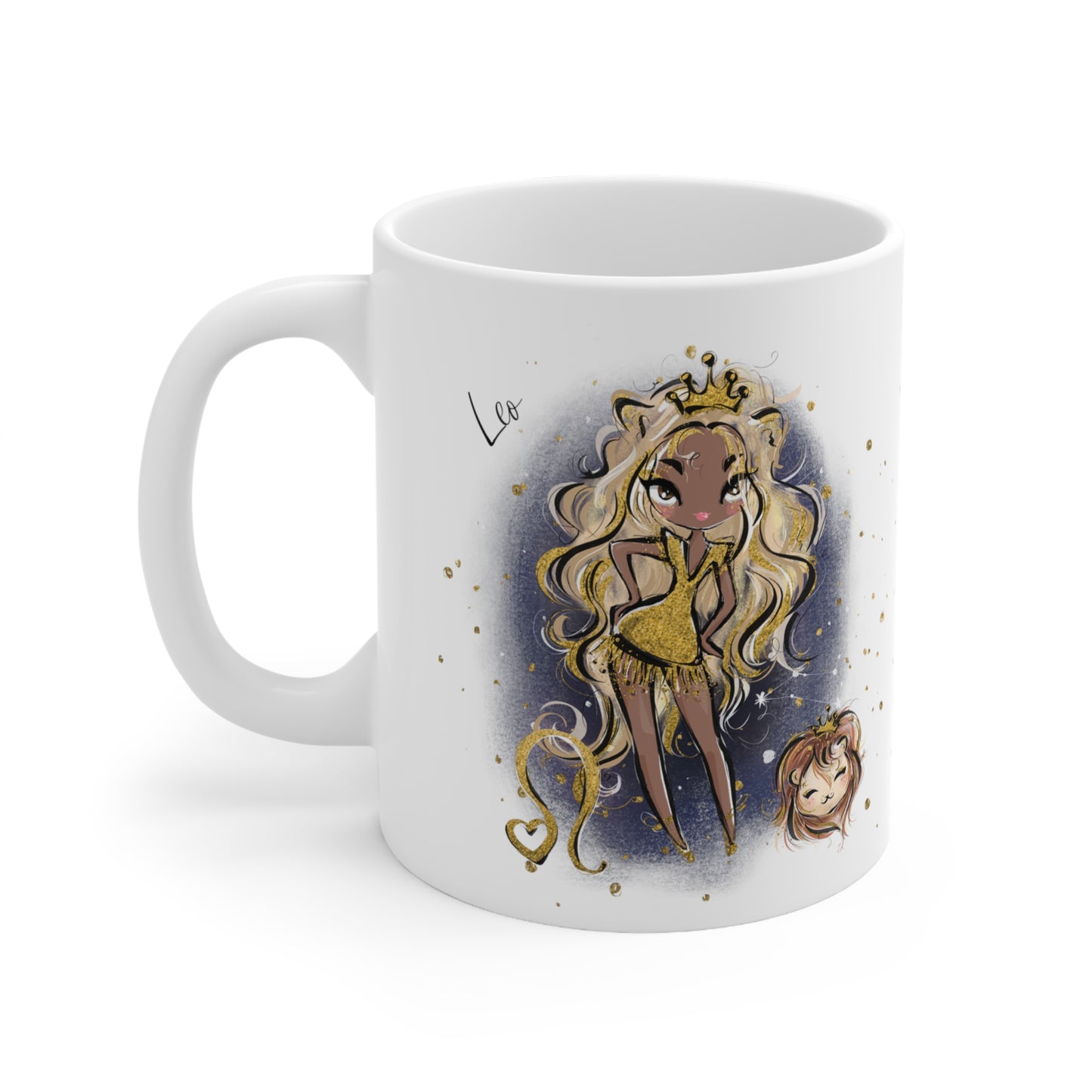 Personalised/Non Personalised Zodiac Sign, Leo, Ceramic Mug 11oz