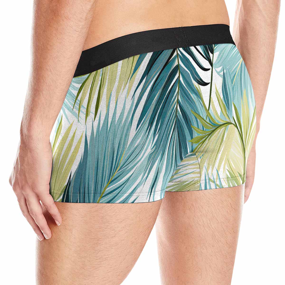 Palm Leaves Blue Green AUS Men's All Over Print Boxer Briefs (Made In AUS)