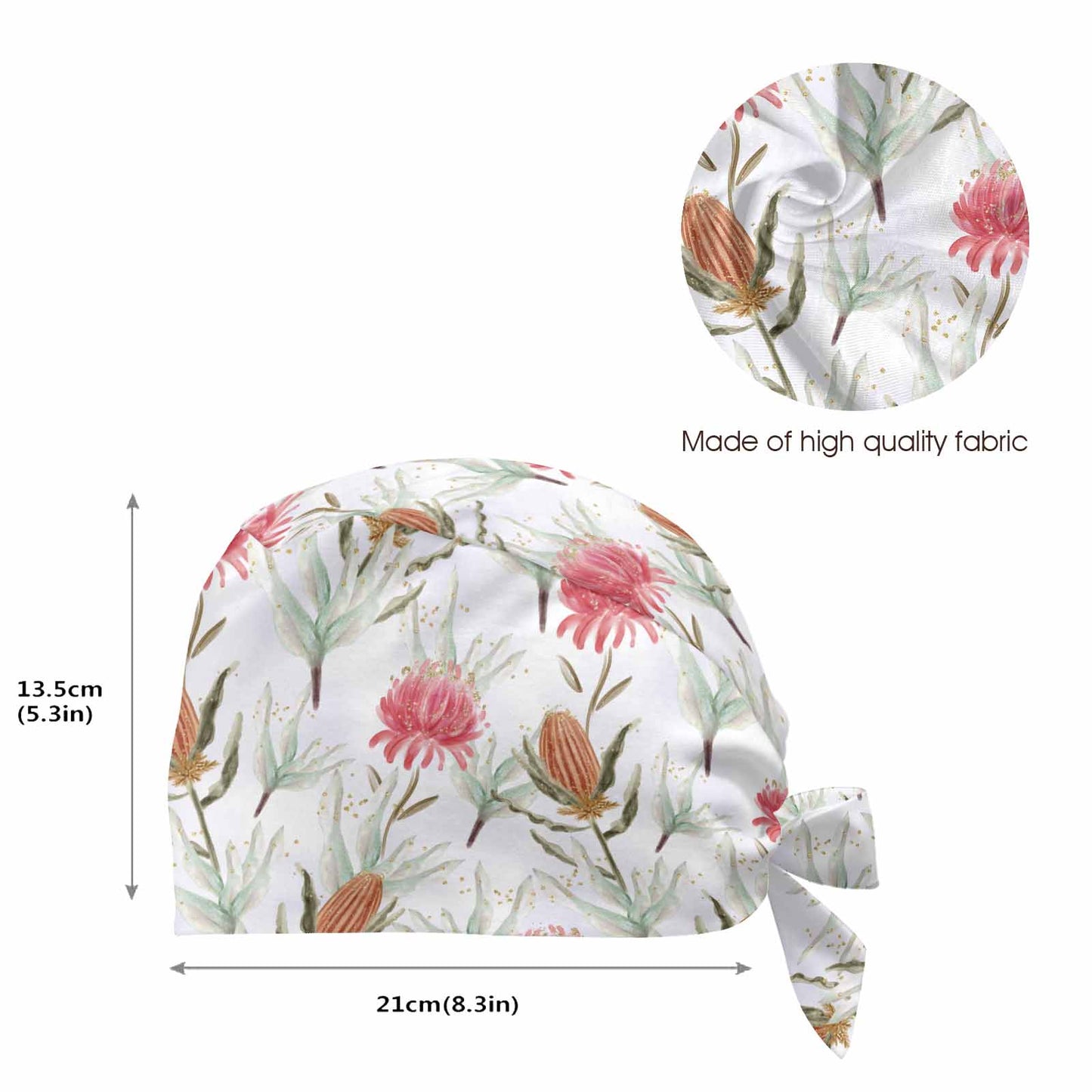 Nurse Scrub Cap Australian Floral Protea  Scrub Cap