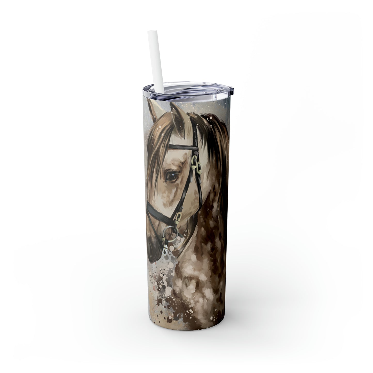 Skinny Tumbler with Straw, 20oz, Horse Quote, awd-207