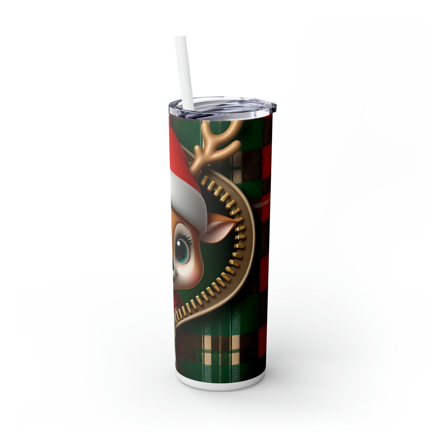 Skinny Tumbler with Straw, 20oz,  Reindeer, awd - 856