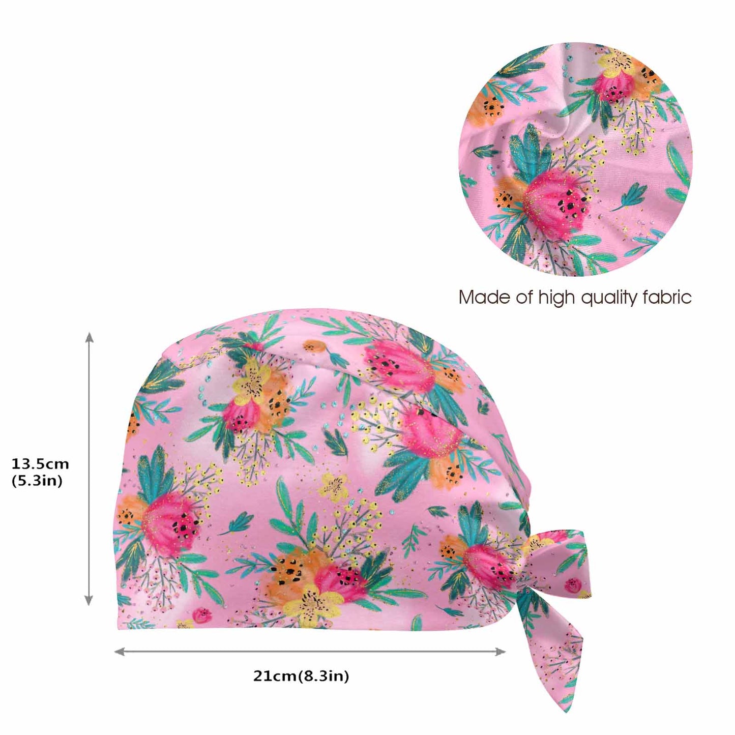 Nurse Scrub Cap Australian Floral Pink  Scrub Cap