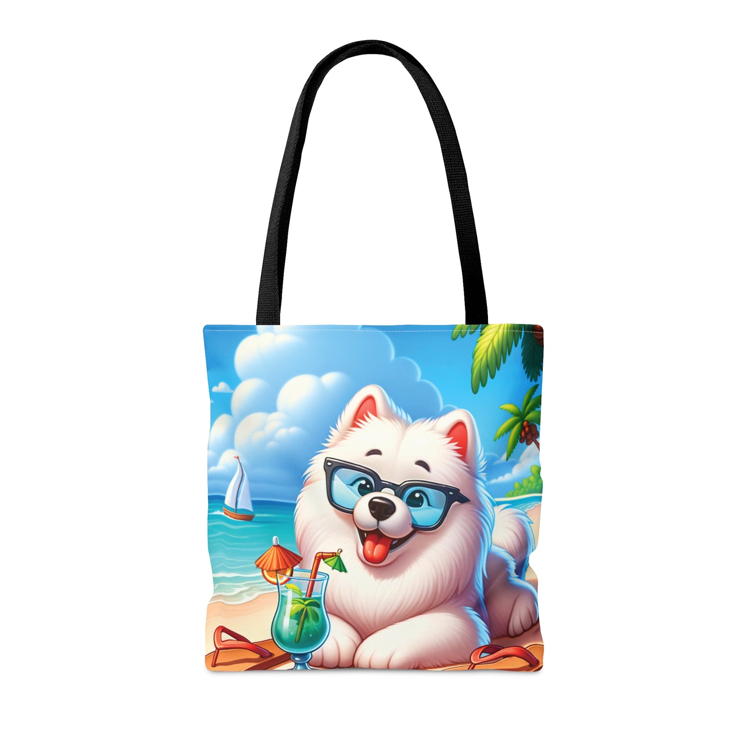 Tote Bag, Dog on Beach, Samoyed, Tote bag,  awd-1240