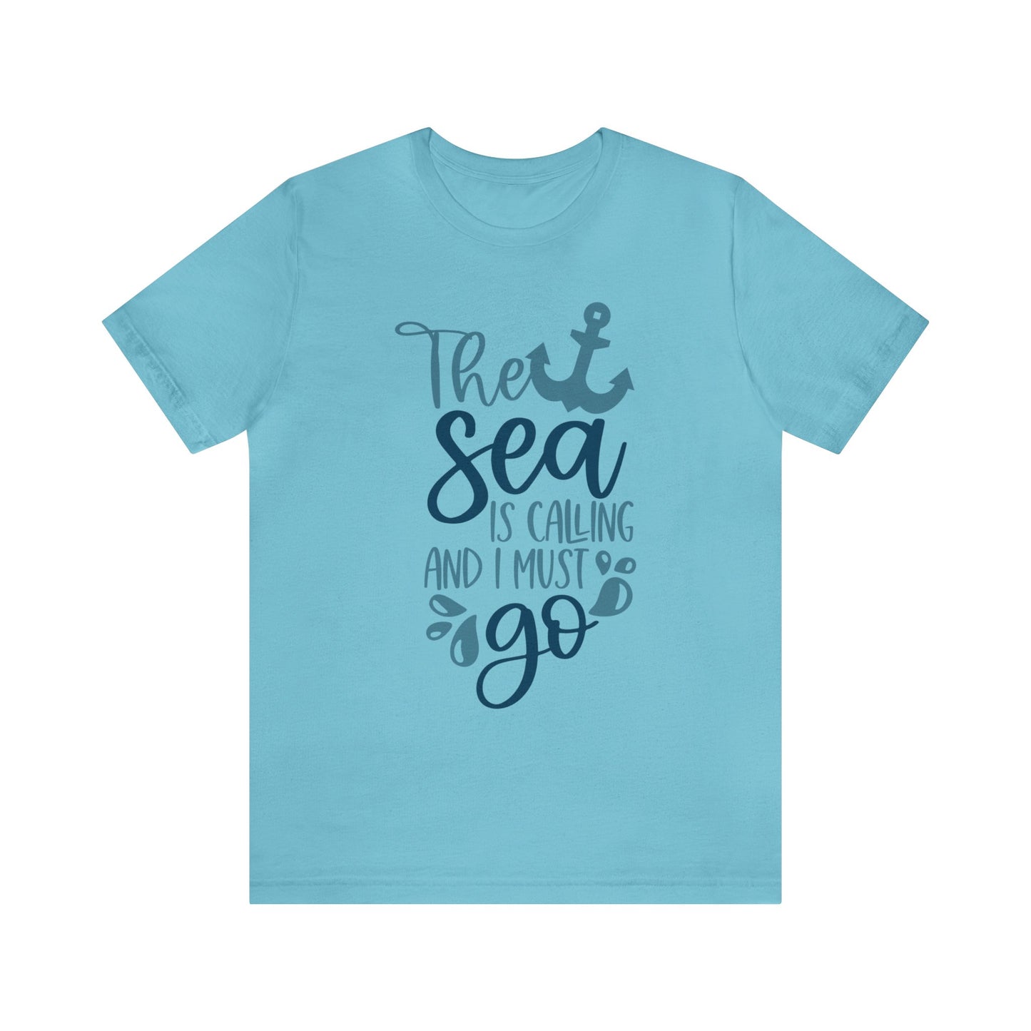 Unisex Jersey Short Sleeve Tee, Cruise Tee, The Sea is Calling, 100% Cotton, Light Fabric 142 g/m²