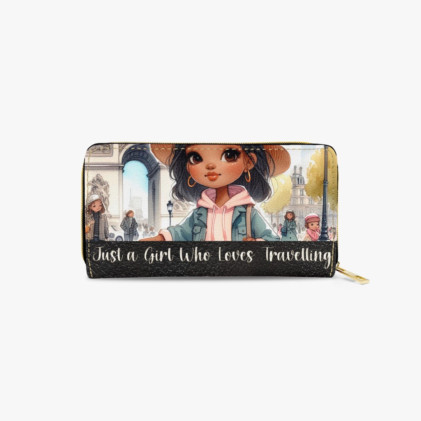 Long Type Zipper Purse - Just a Girl Who Loves Travelling