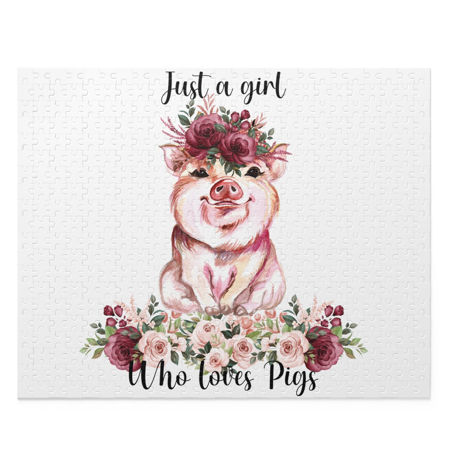 Personalised/Non-Personalised Puzzle, Just a Girl Who Loves Pigs (120, 252, 500-Piece)