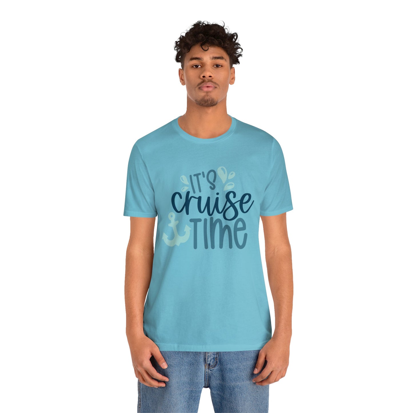 Unisex Adults Jersey Short Sleeve Tee, Cruise Tee, It's Cruise Time, 100% Cotton, Light Fabric 142 g/m²