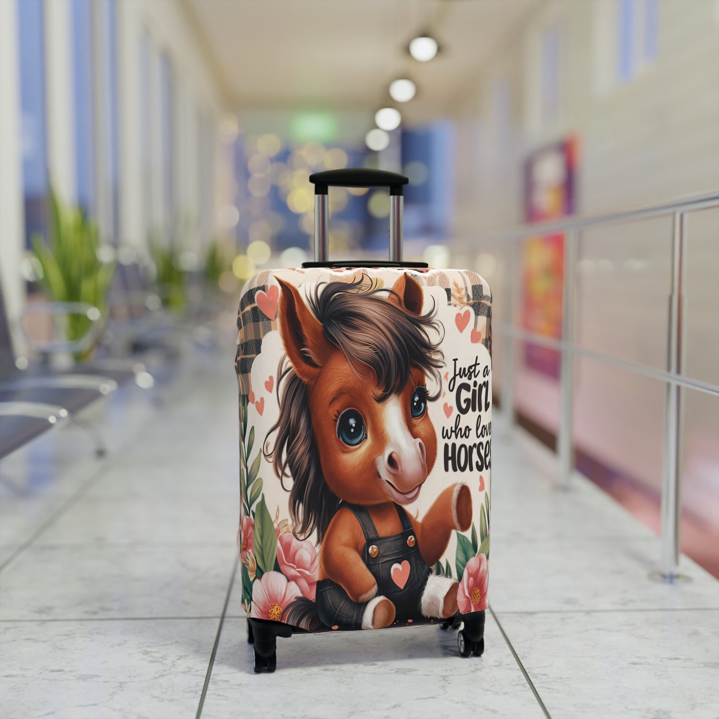 Luggage Cover, Just a Girl who Loves Horses, awd-3095