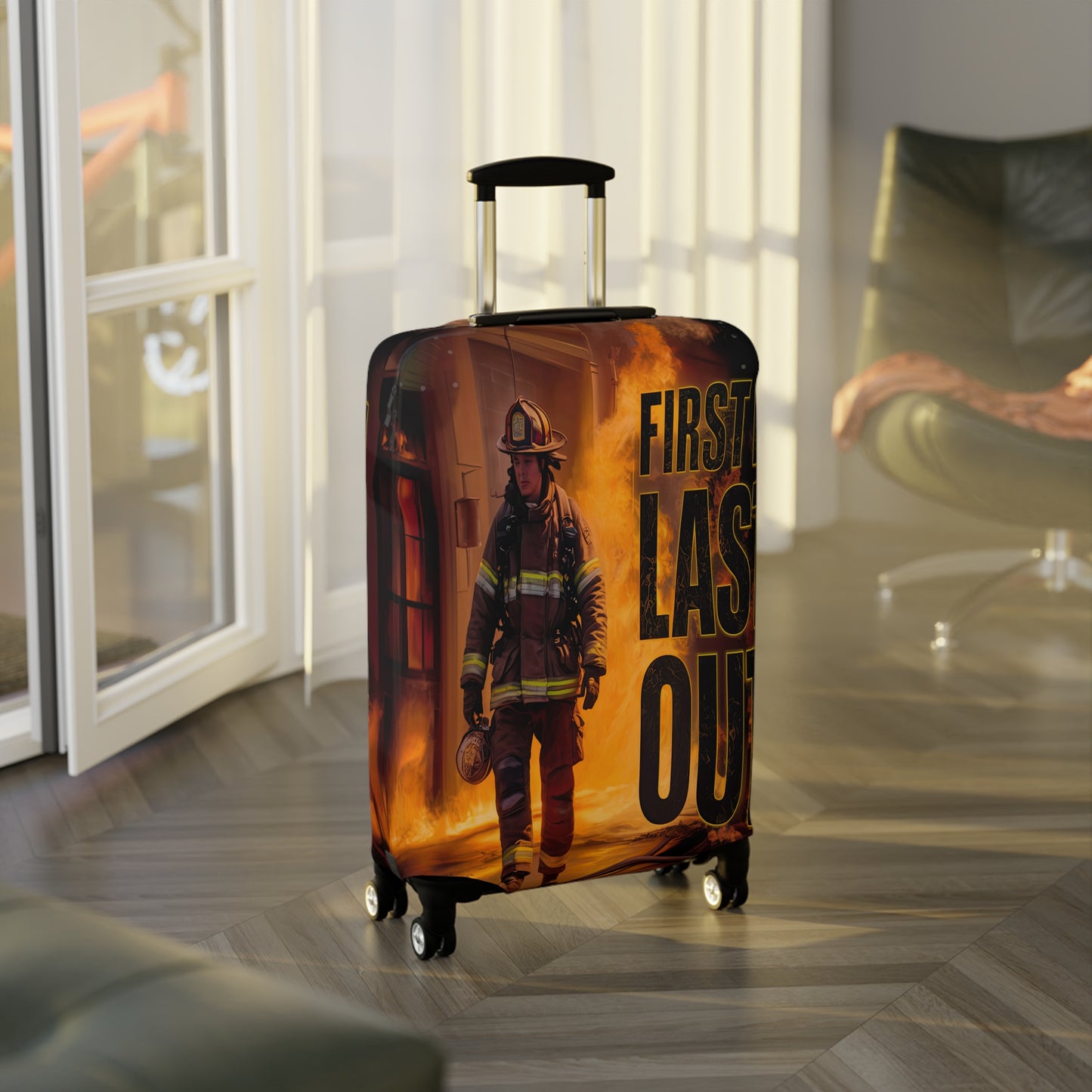 Luggage Cover, Fireman, First in Last Out, awd-1669