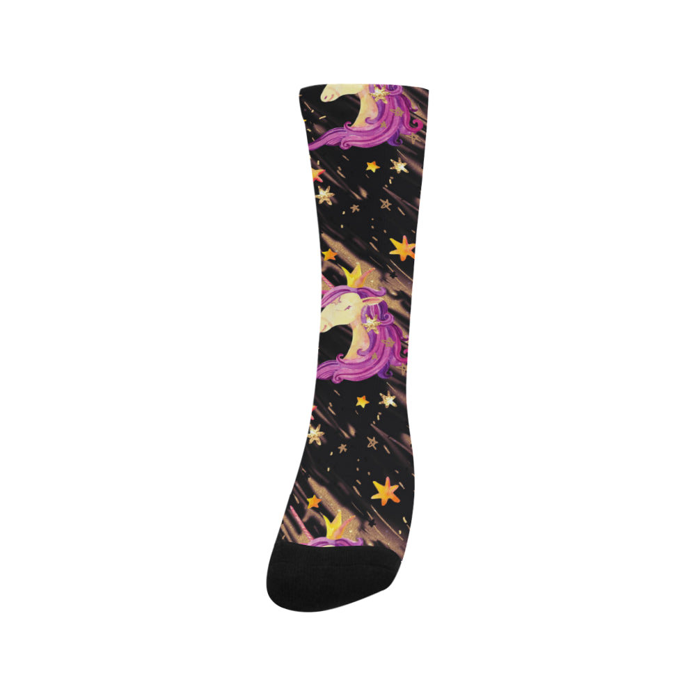 Watercolor unicorn seamless pattern Trouser Socks