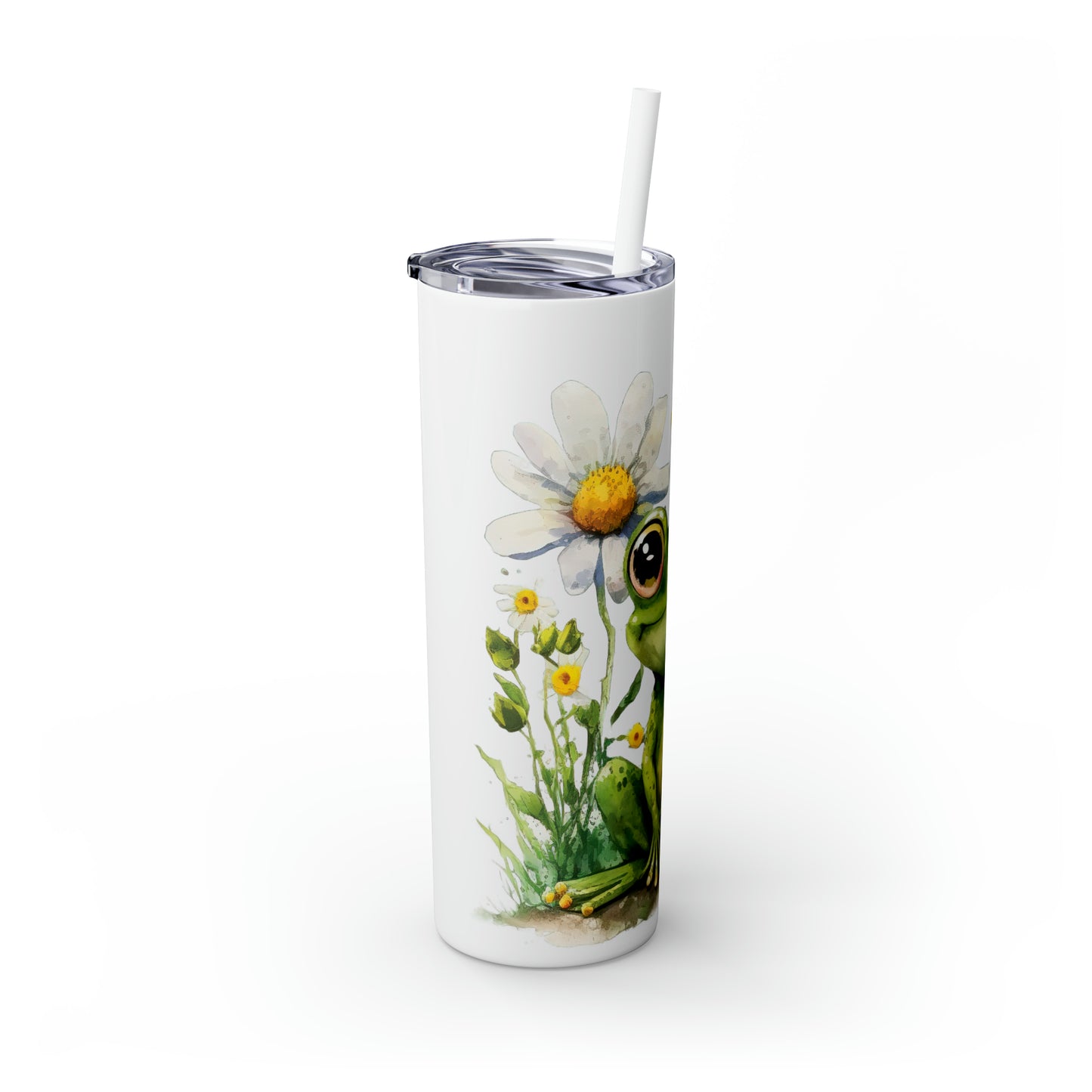 Skinny Tumbler with Straw, 20oz, Frog, awd-542