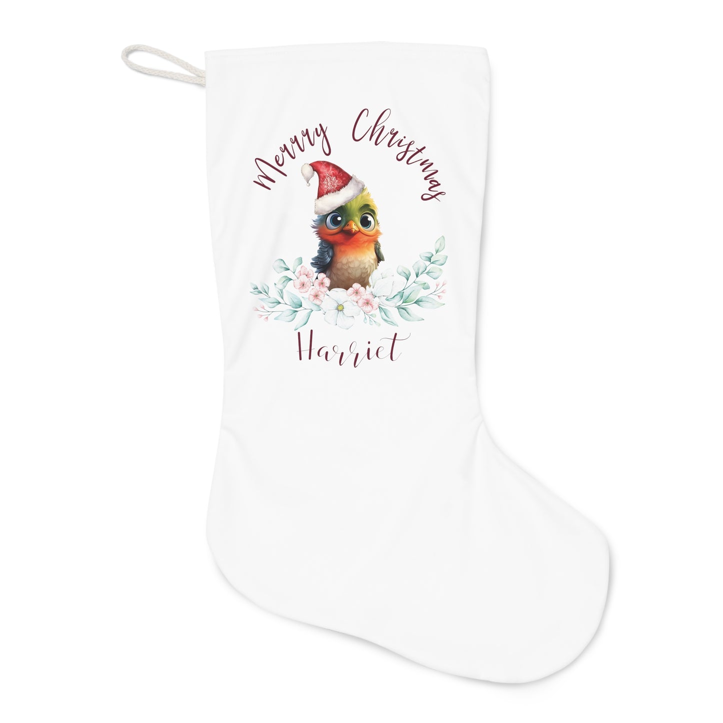 Personalised Santa Stocking, Australian Animals Eucalyptus, Mistletoe