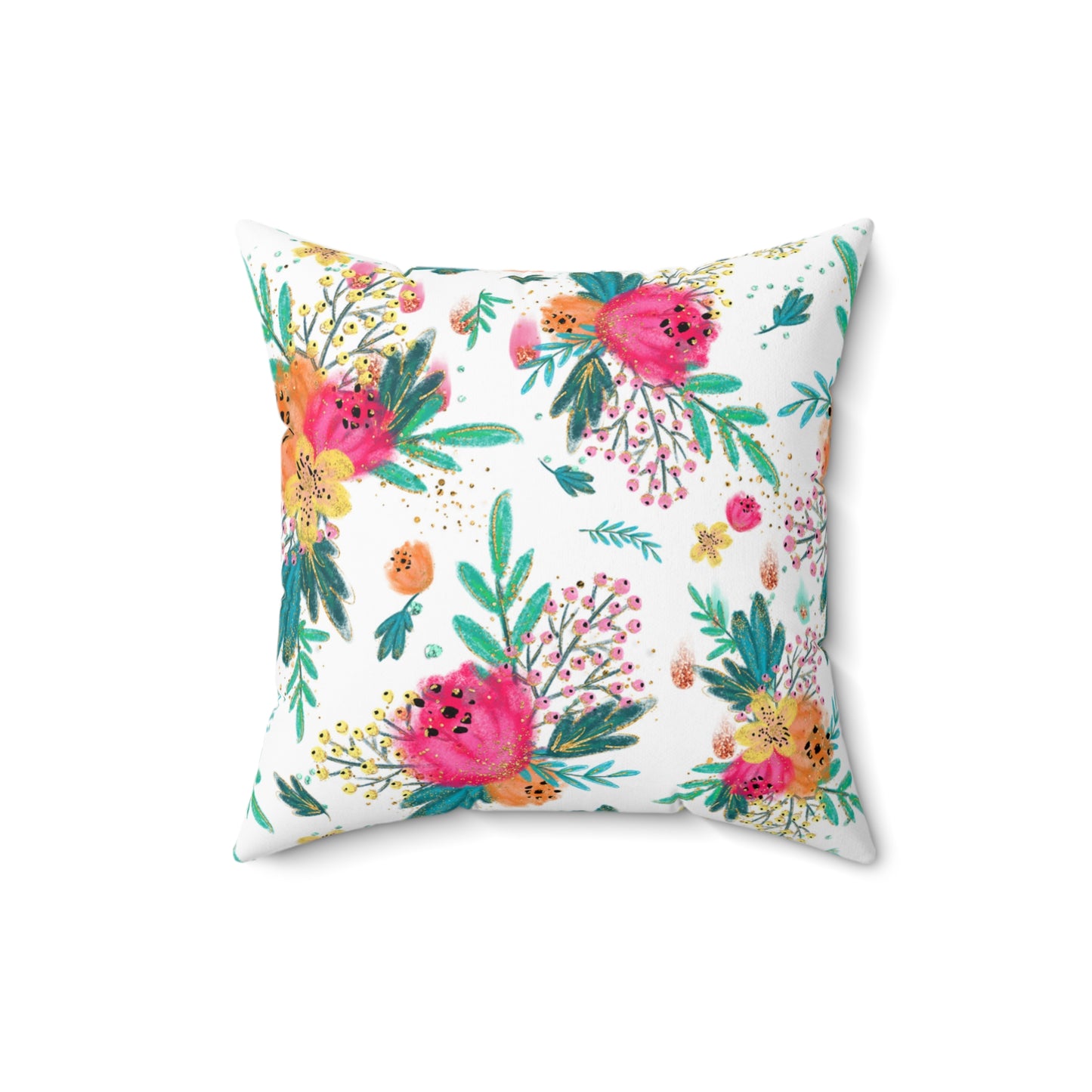 Spun Polyester Square Pillow, Australian Floral Cushion