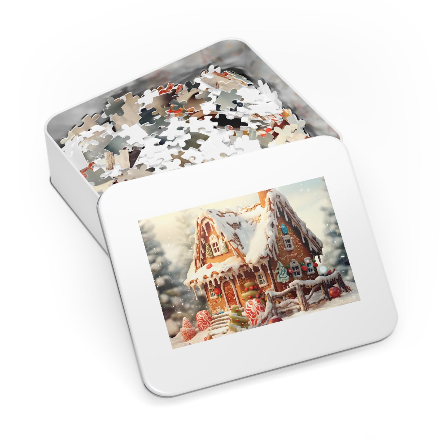 Puzzle, Christmas, Gingerbread House , Personalised/Non-Personalised (30, 110, 252, 500,1000-Piece) awd-615