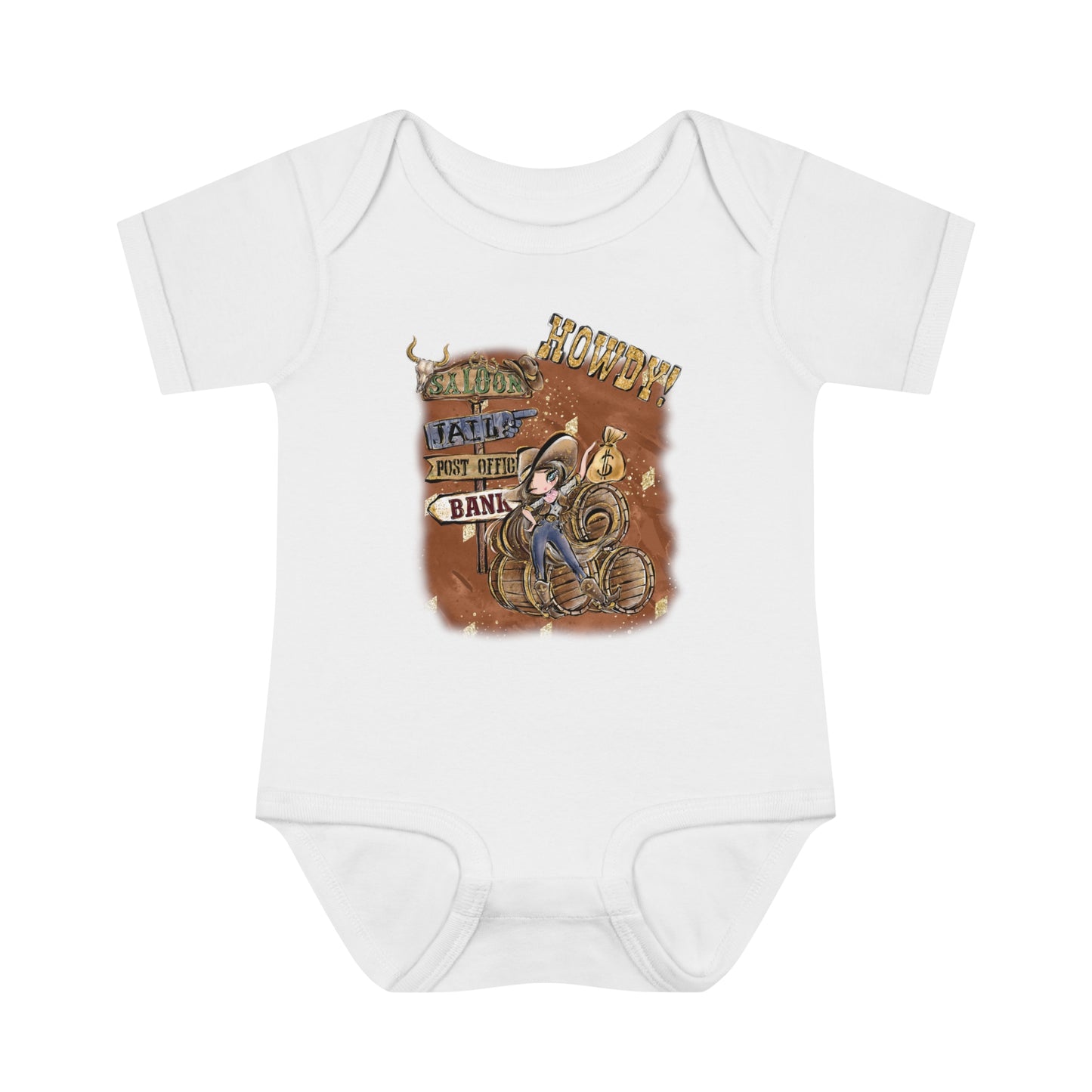 Infant Baby Rib Bodysuit, Howdy Cowgirl baby Bodysuit