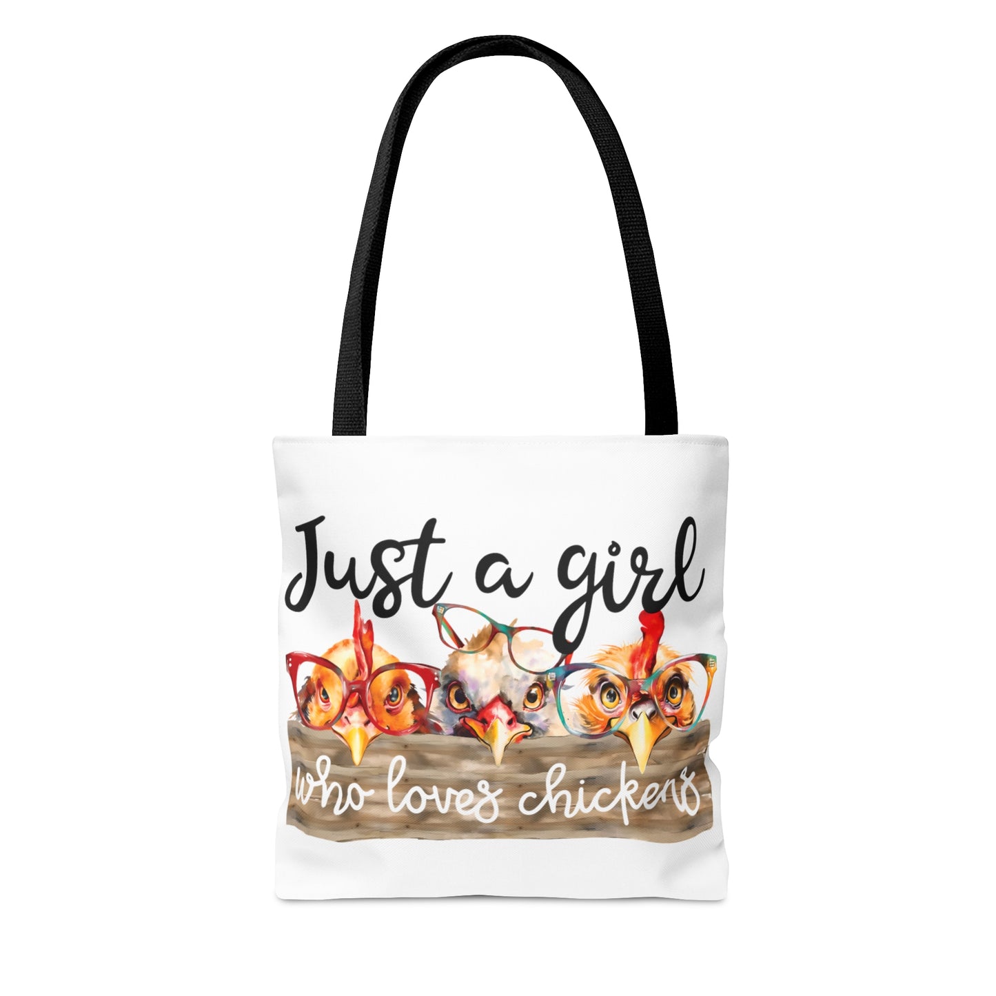 Tote Bag, Just a Girl Who Loves Chickens, Personalised/Non-Personalised Tote bag