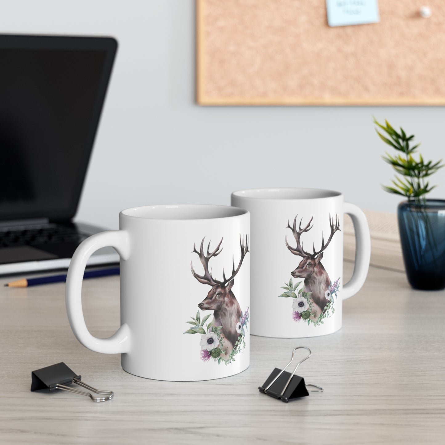 Personalised/Non Personalised Scottish Stag, Ceramic Mug 11oz