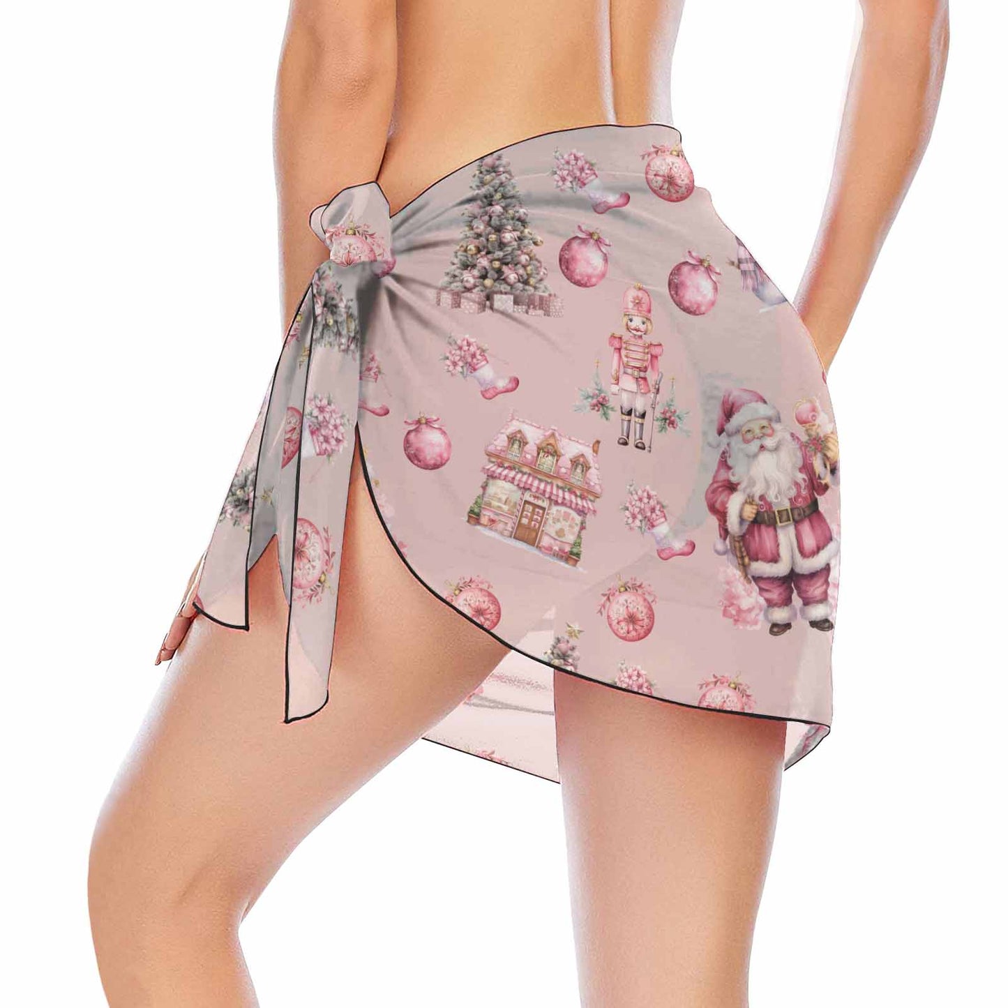 Pink Christmas  Women's Beach Sarong Wrap