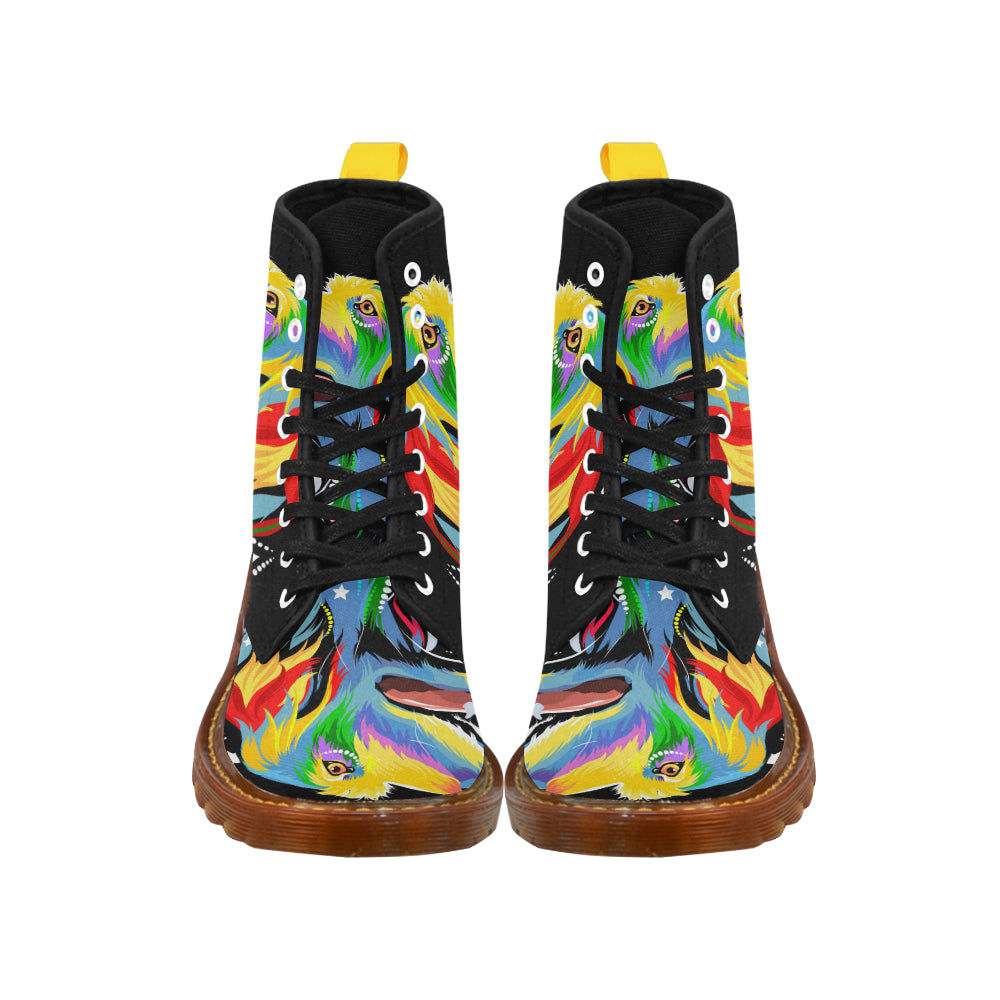 Martin Boots For Men dog in the style of pop art