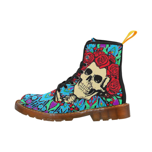 Flower Skull Martin Boots For Women Model 1203H