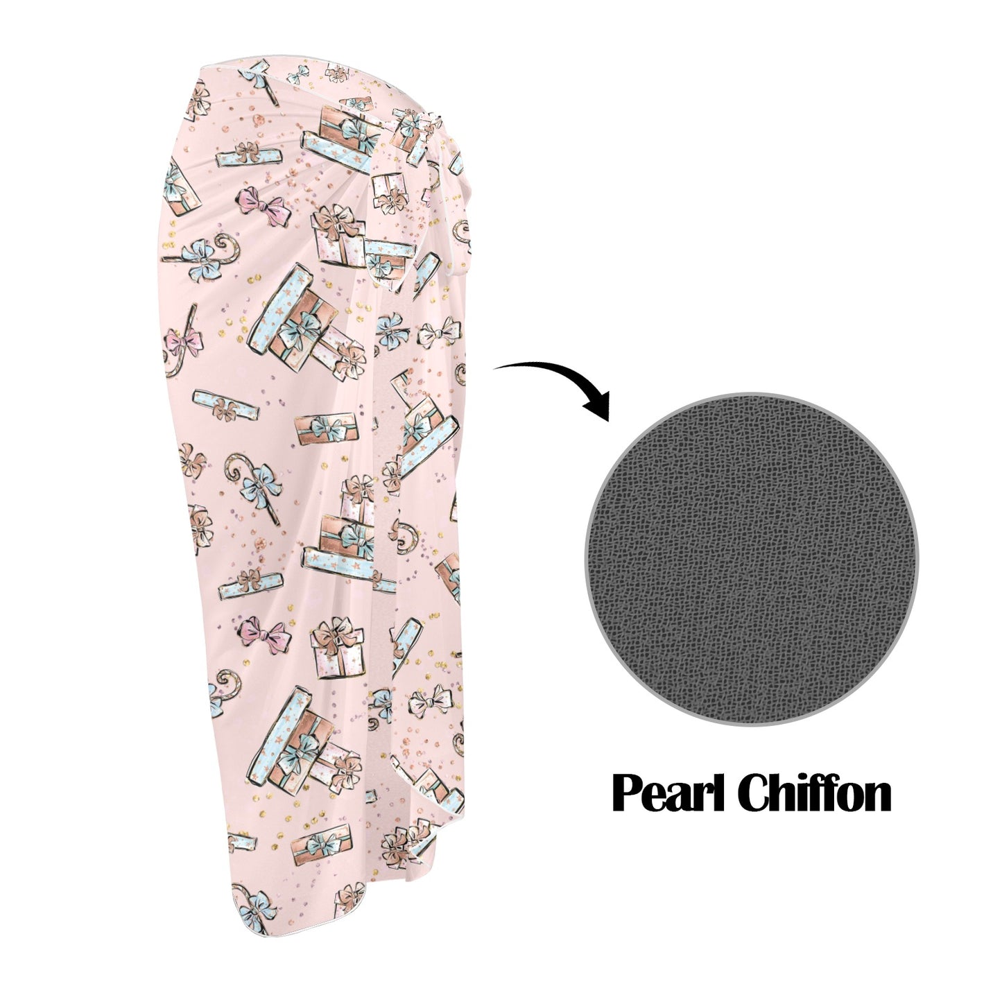 Pink Christmas Presents Long Beach Sarong Wrap