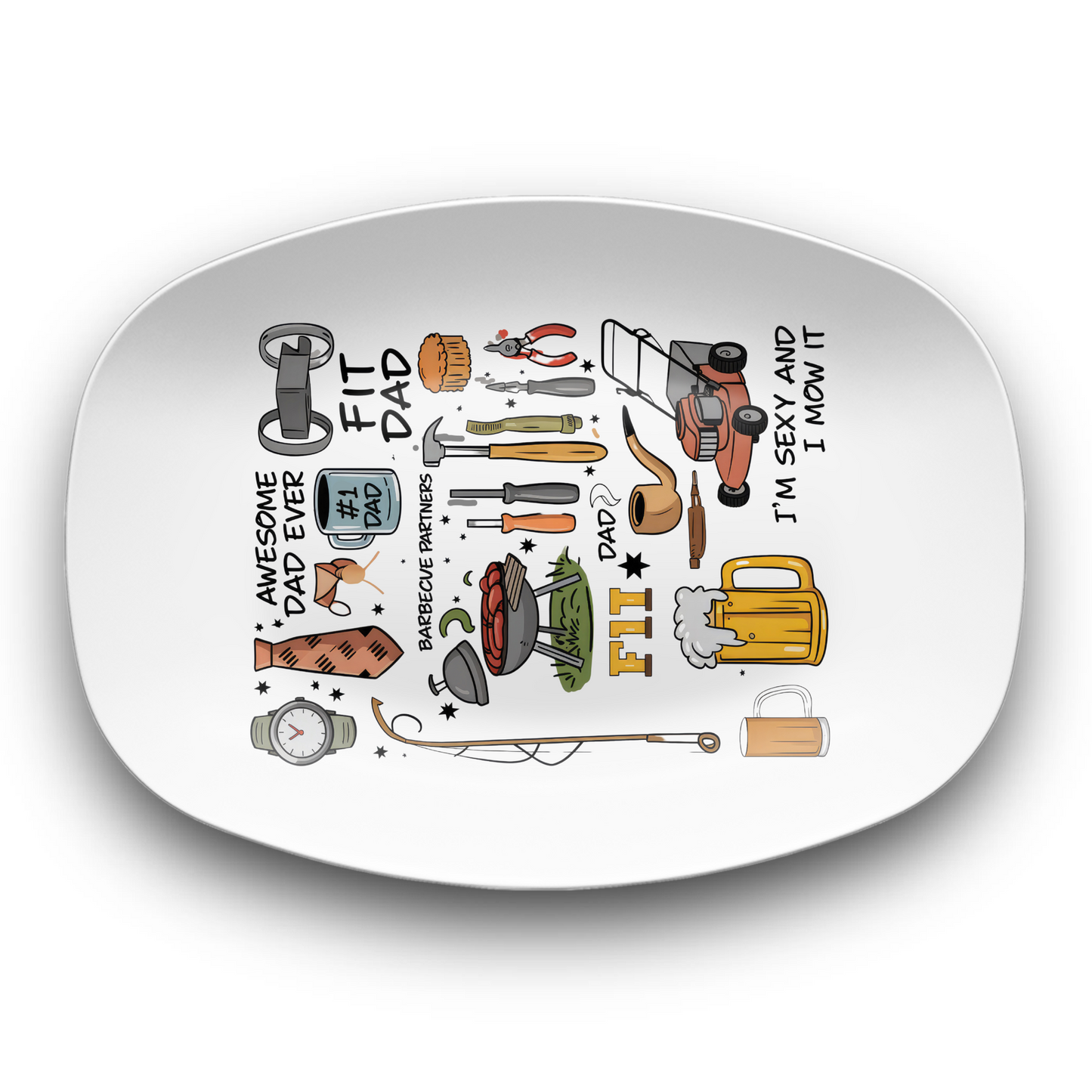 BBQ Platter Dad 10"x14" Platter