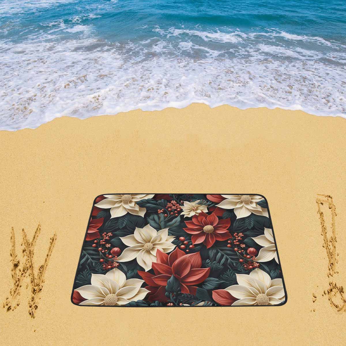 Red Poinsettia  Beach Mats 78"x 60"