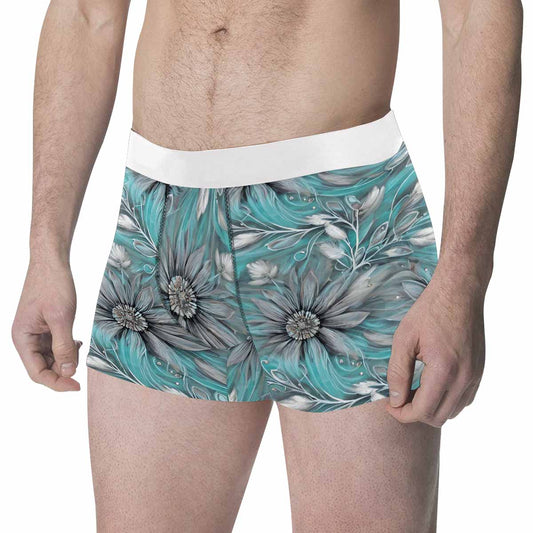 Green Elegant Floral Men's All Over Print Boxer Briefs (Made In AUS)