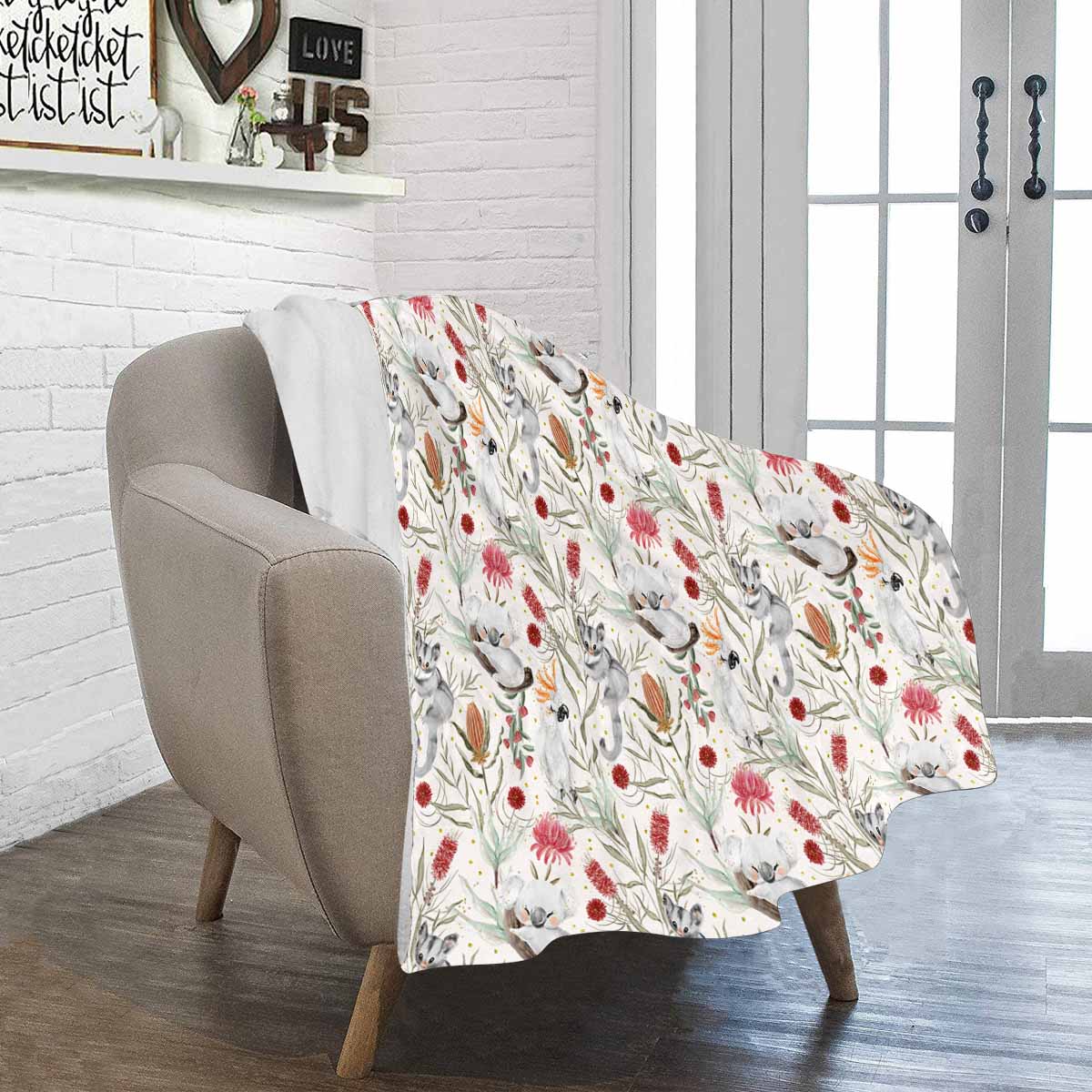 Australian Animals, Koala Cockatoo and Sugar Glider  Ultra-Soft Micro Fleece Blanket 30*40