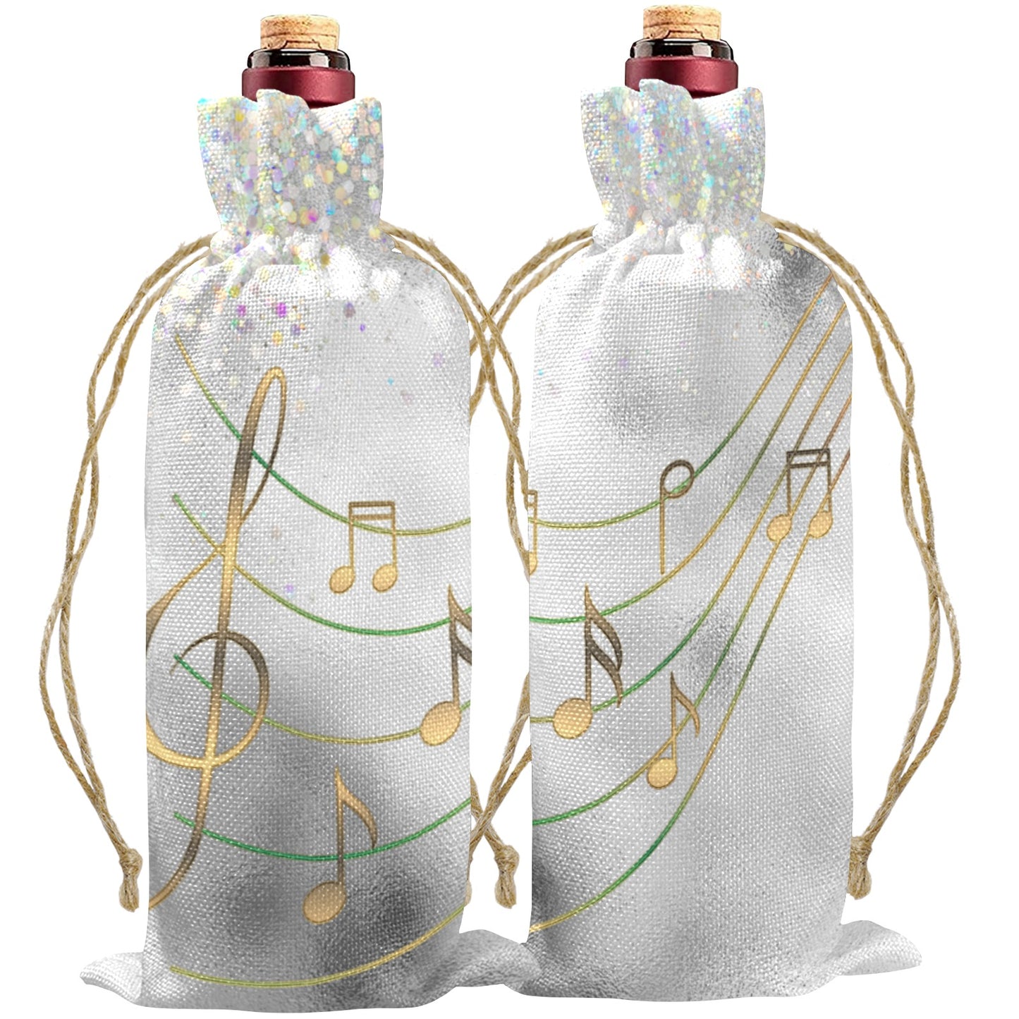 Music awd547 Linen Wine Bottle Bag