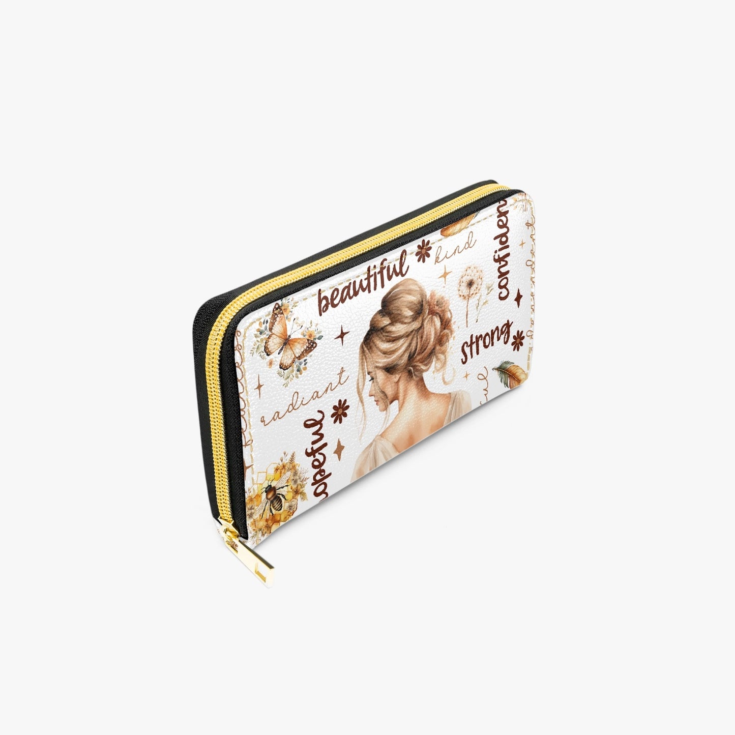 Long Type Zipper Purse - Affirmations - Blonde Hair