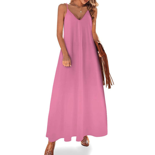 Spaghetti Strap Ankle-Length Dress Long dress Persian Pink