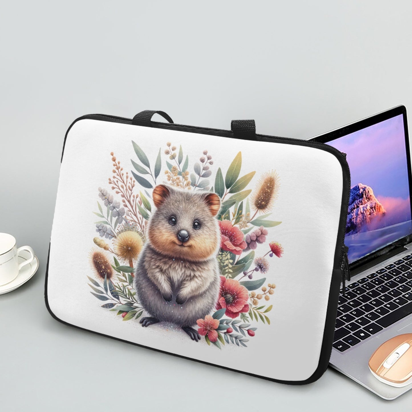 Laptop Sleeve with Handles - Australian Animals - Quokka