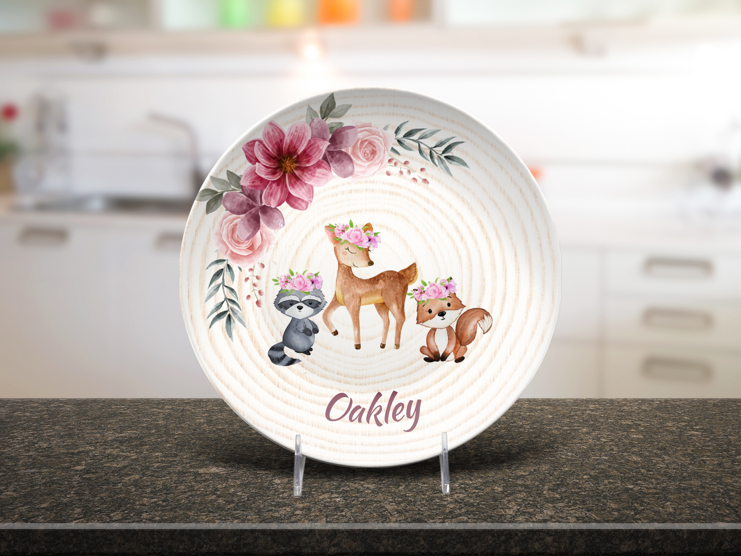 Woodland Animals Personalised Plate