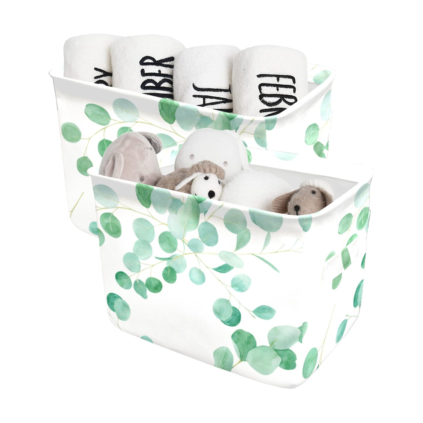 Australian Eucalyptus Leaves Fabric Storage Basket