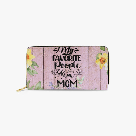 Long Type Zipper Purse, My Favorite People Call me Mom, awd-1364