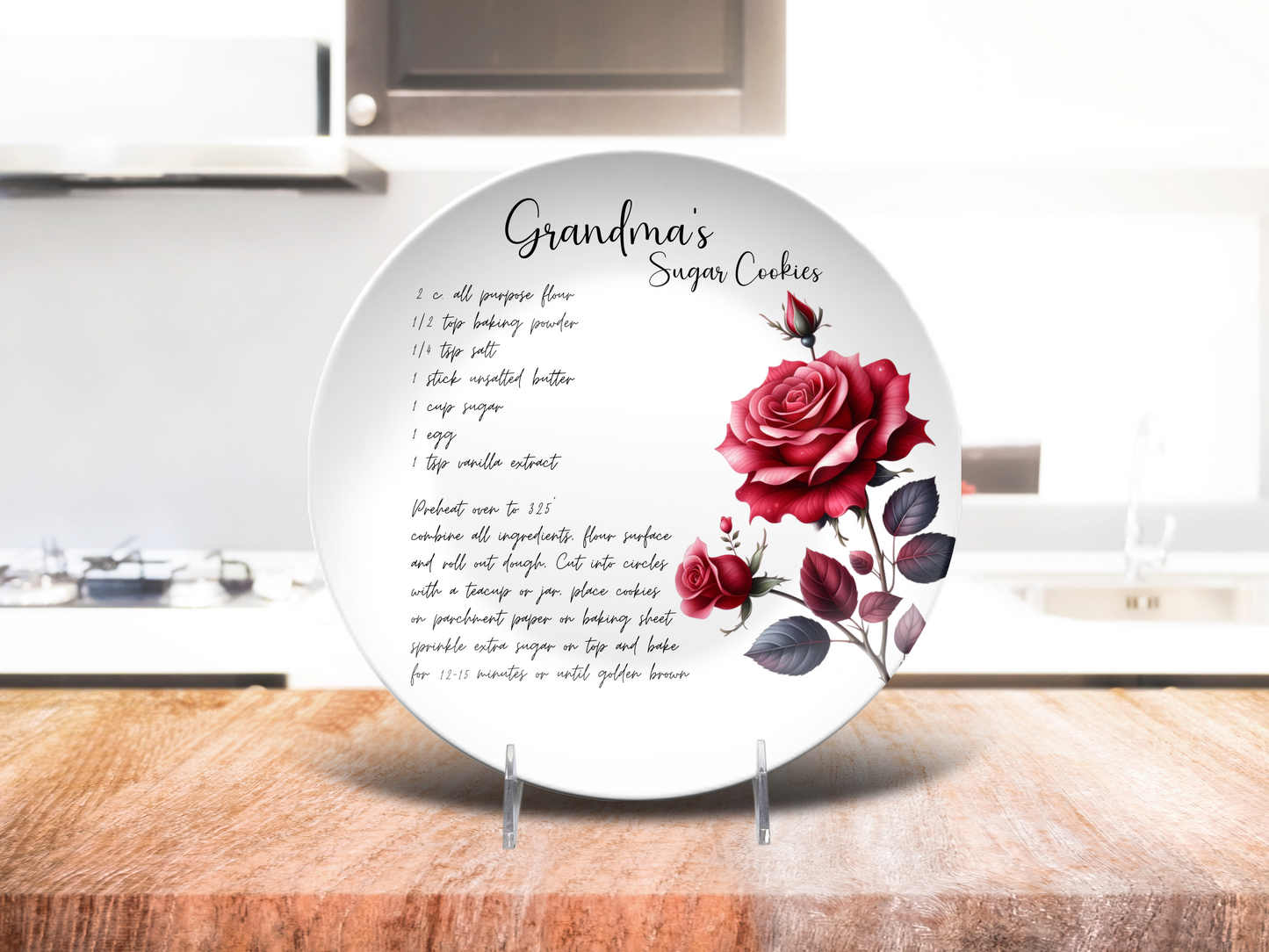 Handwritten Recipe Plate/Platter, Family Recipe Heirloom