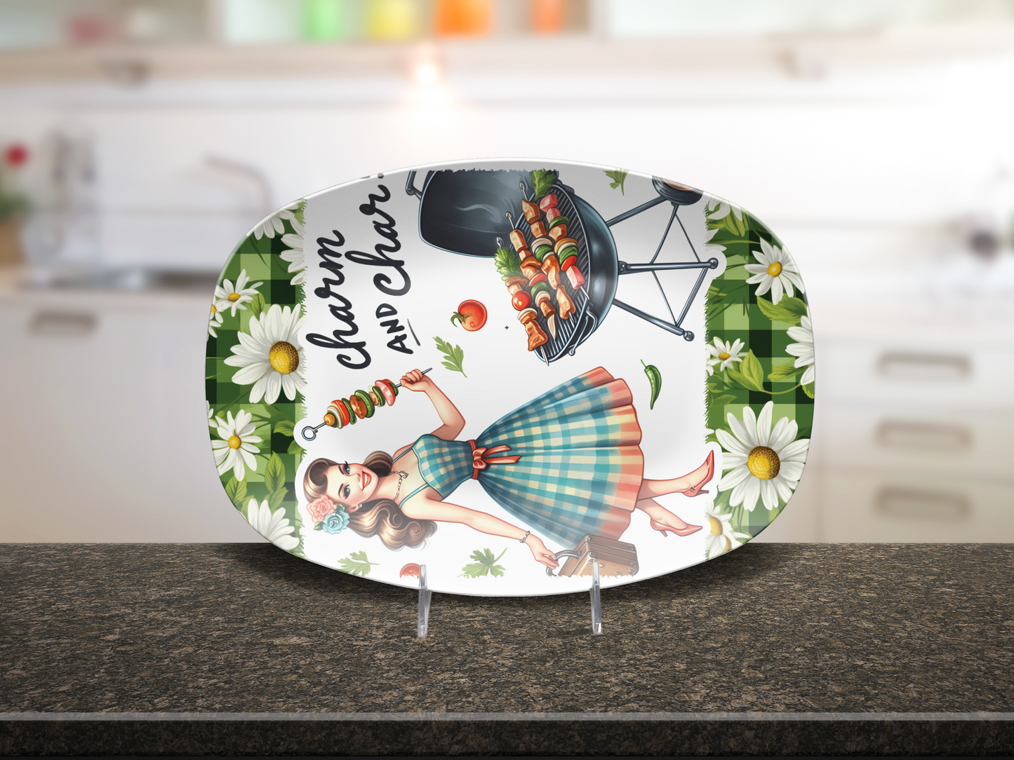 BBQ Platter Charm and Char 10"x14" Platter