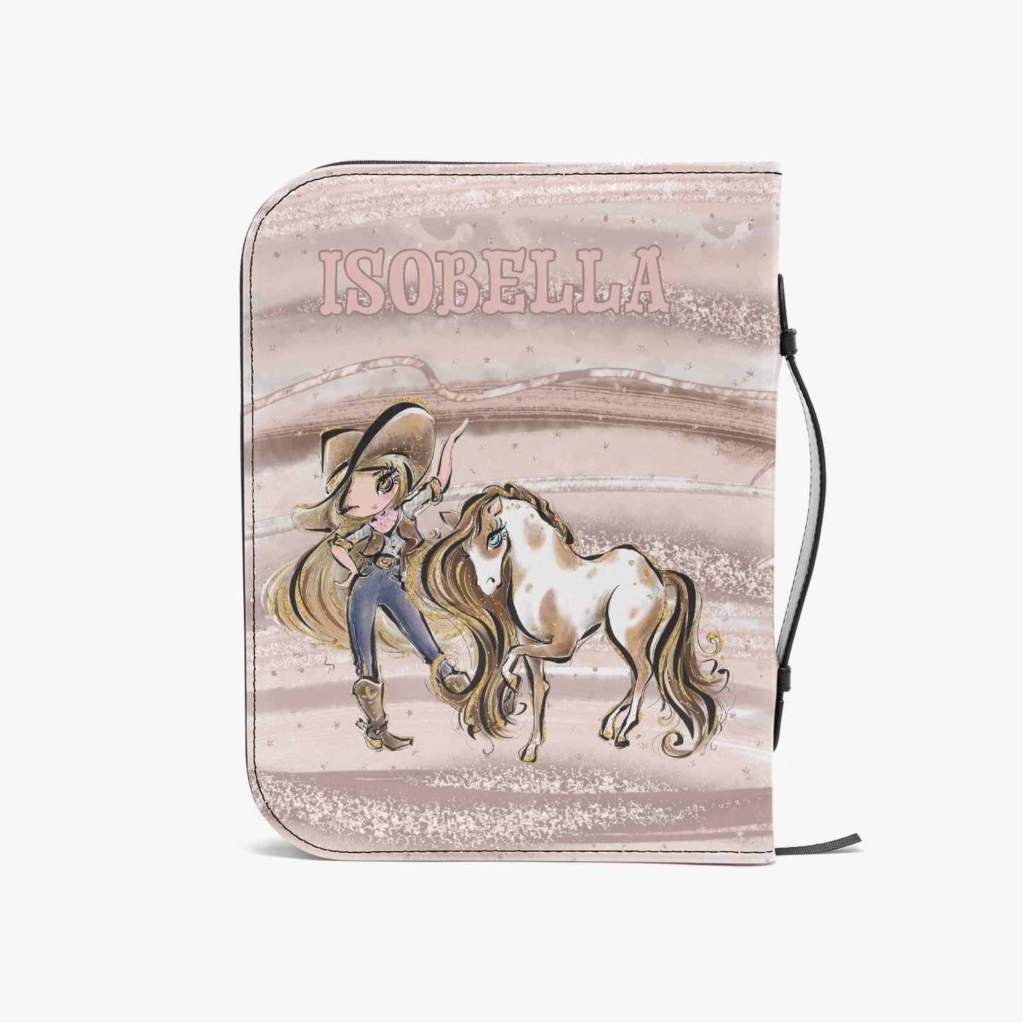 Book/Bible Cover, Howdy, Cowgirl and Horse, Blonde Hair, Brown Eyes