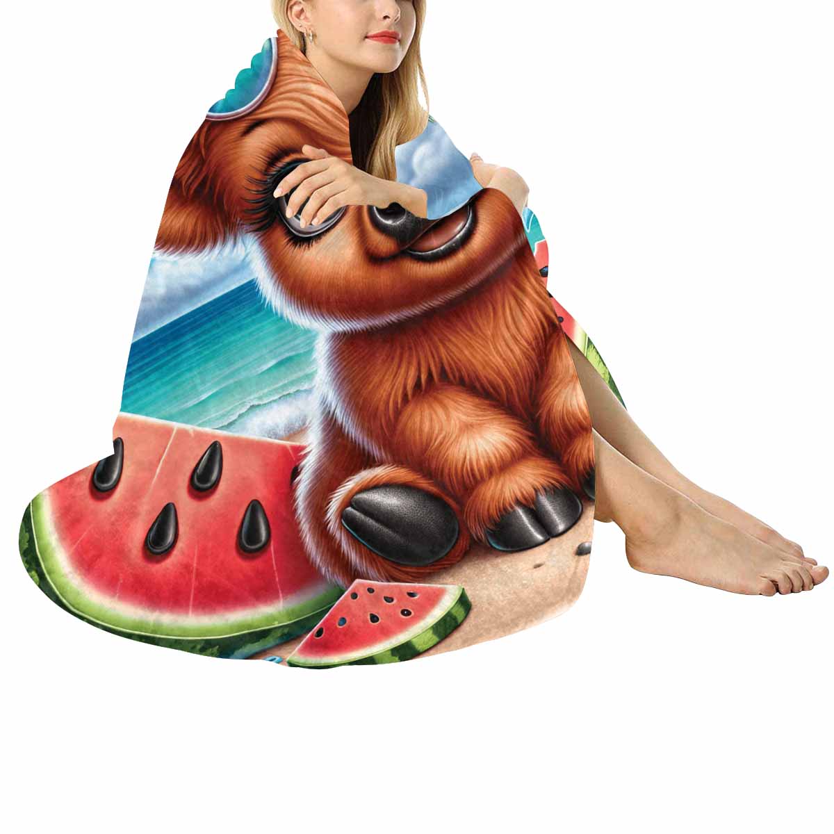 Highland Cow Awd35109  Circular Micro Fleece Blanket 60"