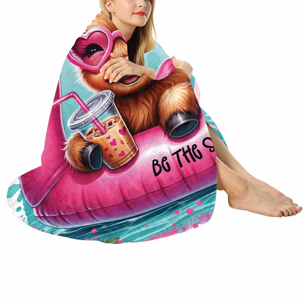 Highland Cow Awd35112  Circular Micro Fleece Blanket 60"