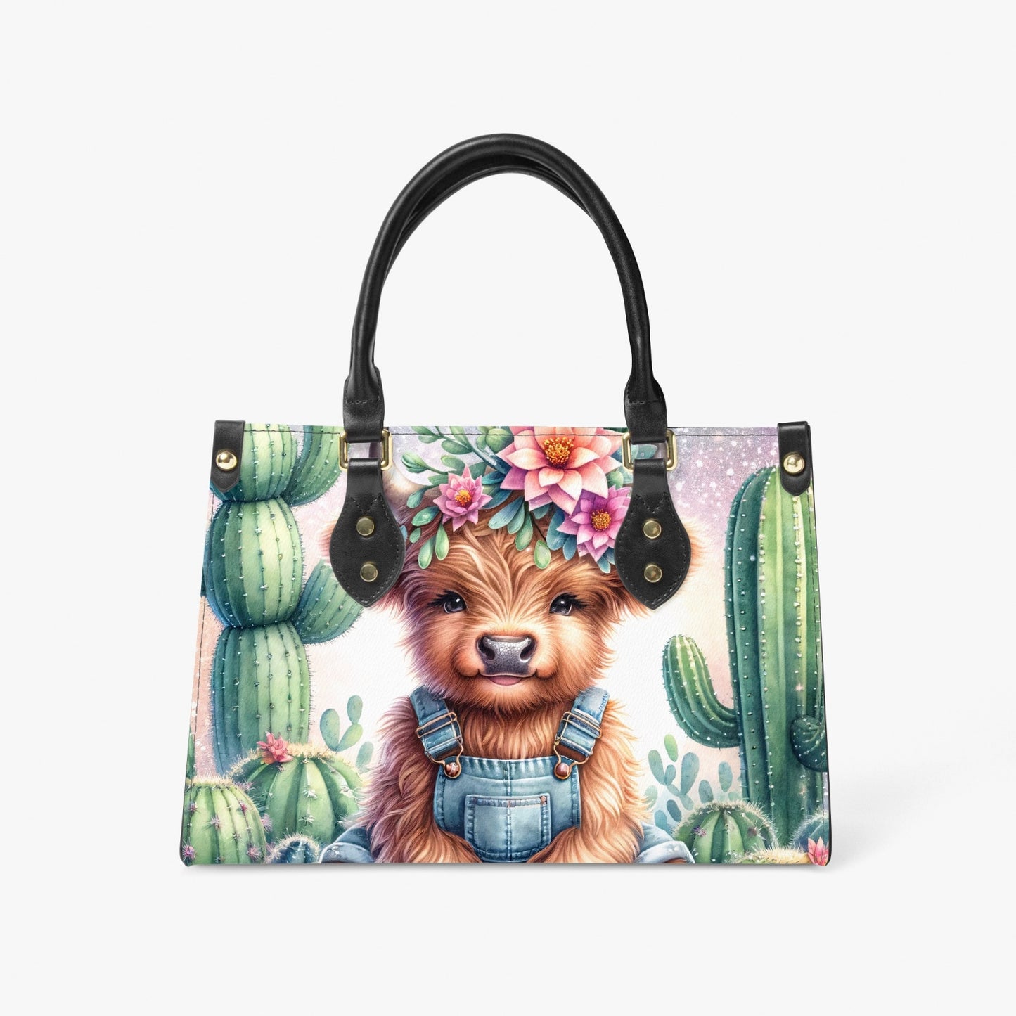 Women's Tote Bag - Long Strap - Highland Cow