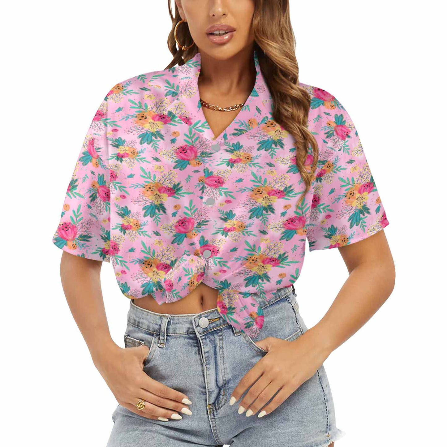 Australian Floral Pink  Women's Hawaiian Shirt