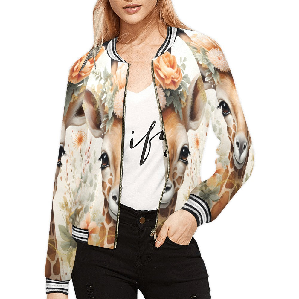 Deer awd422 Bomber Jacket for Women