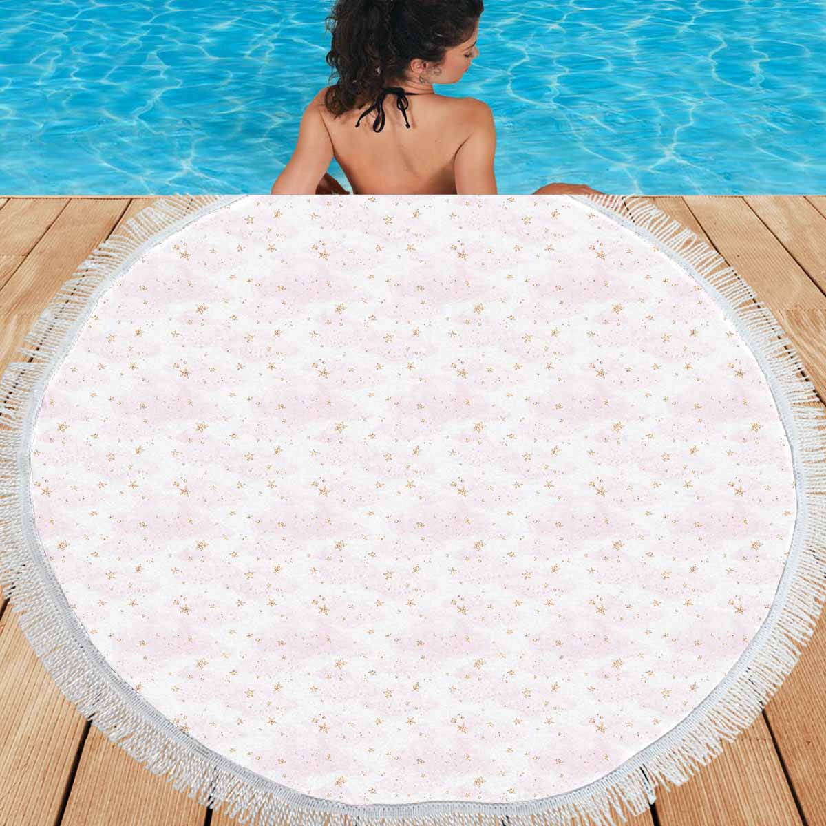 Cloud Stars  Circular Beach Shawl 59"