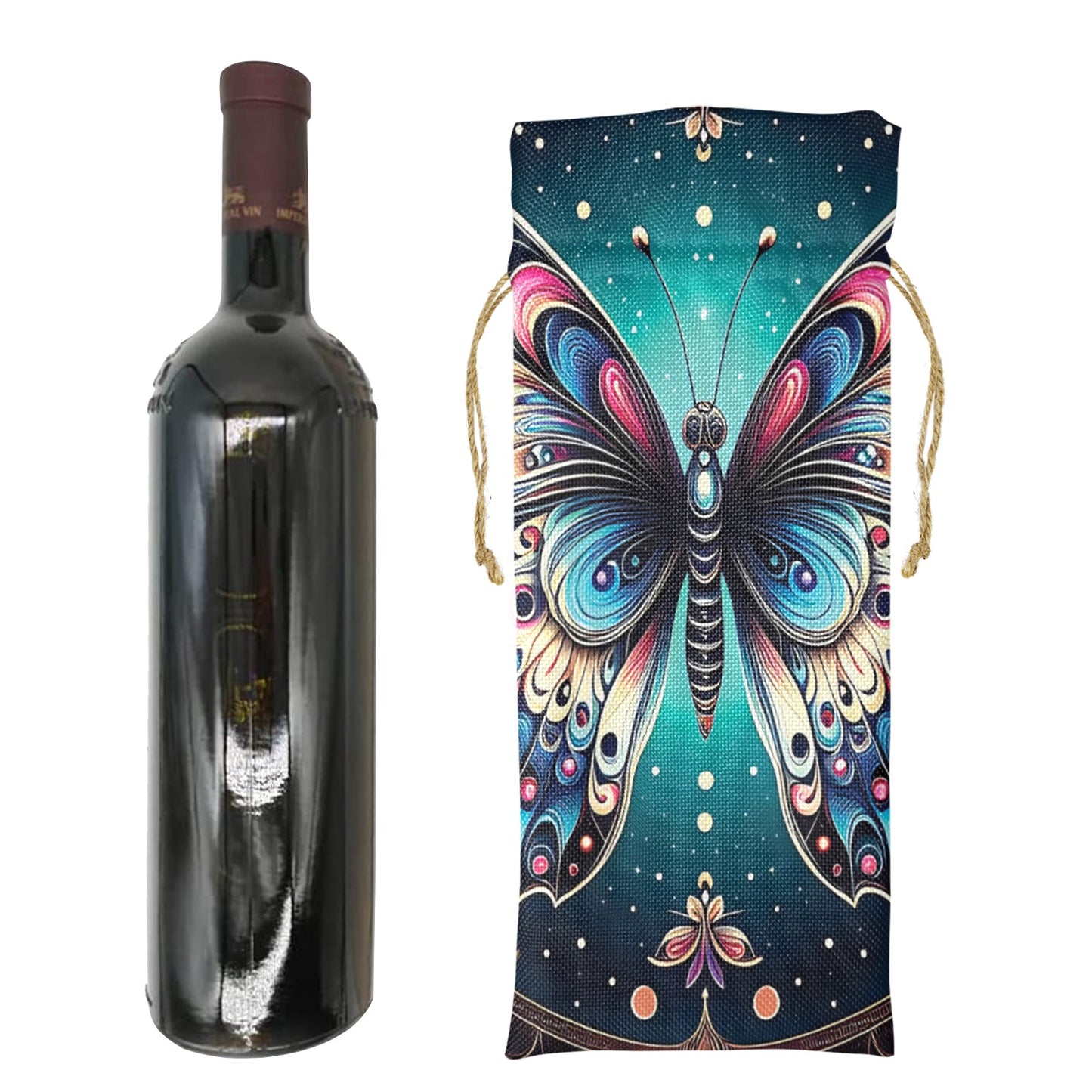 Butterfly awd447 Linen Wine Bottle Bag