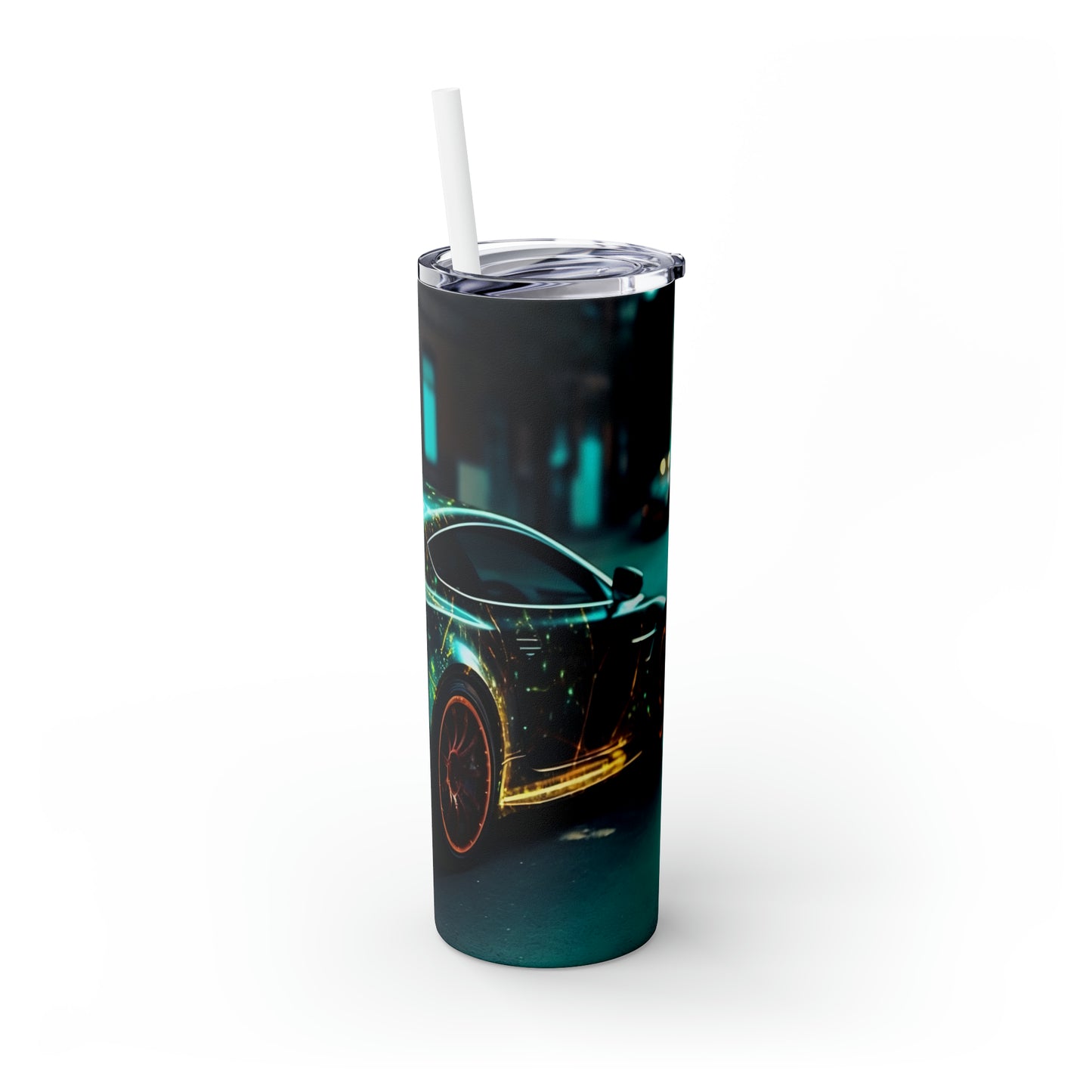 Skinny Tumbler with Straw, 20oz, Car